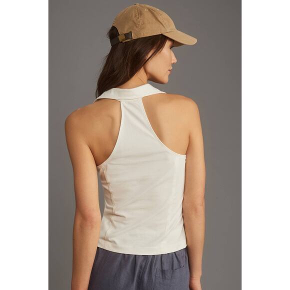 Anthropologie Pilcro NWT Reworked Halter White Tank Top, Size Large - Picture 2 of 12